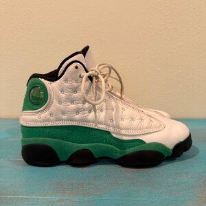 Nike Air Jordan 13 Retro White & Lucky Green Shoes Size 7Y/Women's 8.5**